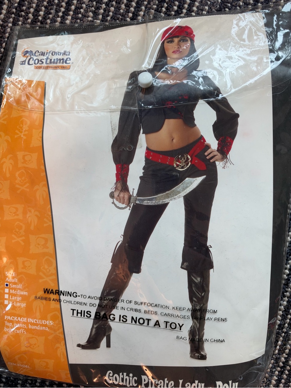 Halloween California Costumes Pirate Lady Outfit - Black & Red